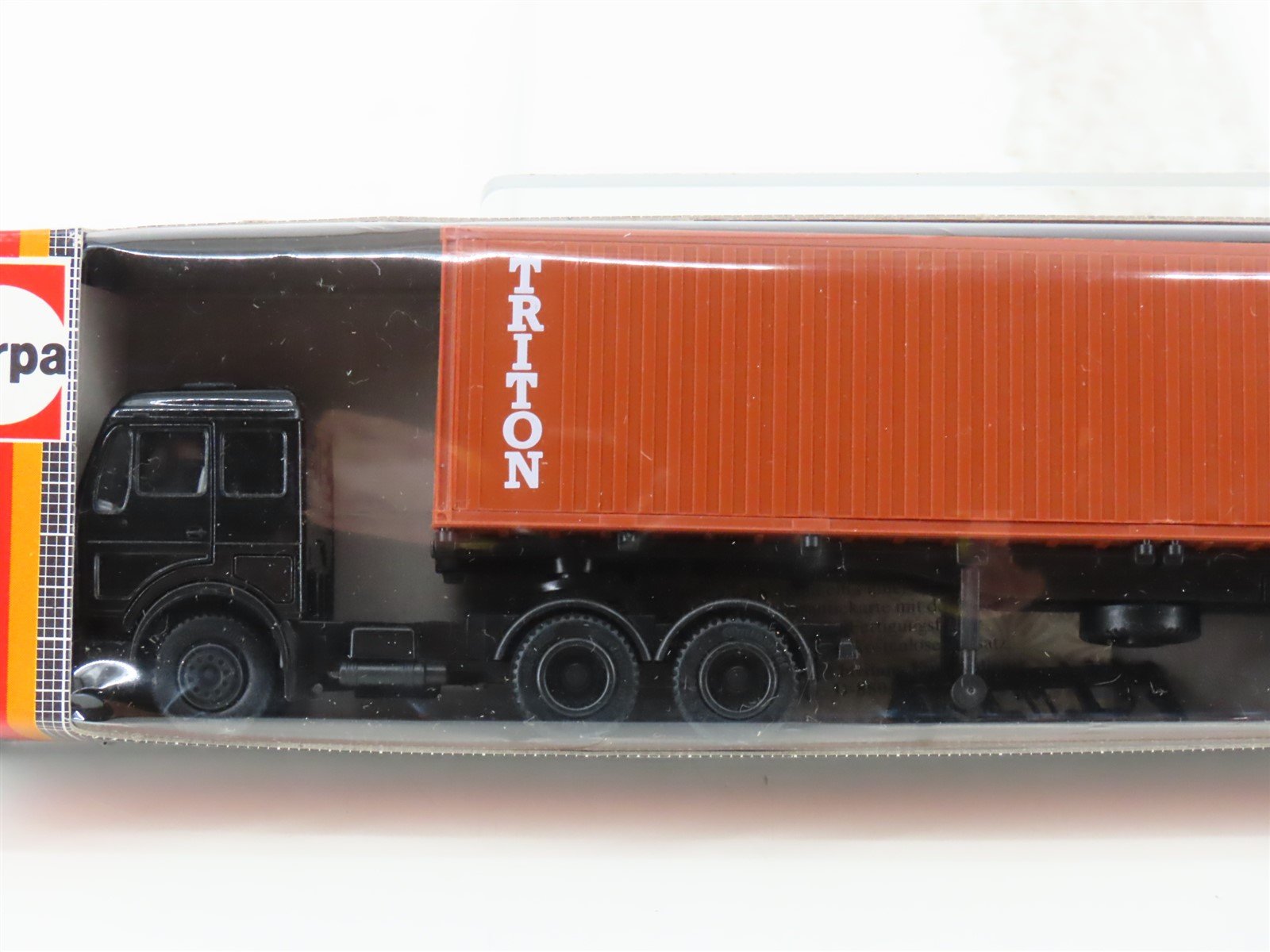 HO Scale Herpa Black Tractor & Trailer w/ Triton Container