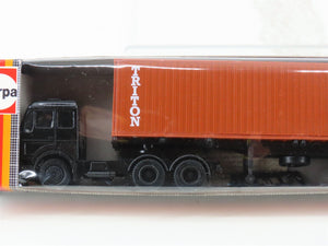 HO Scale Herpa Black Tractor & Trailer w/ Triton Container
