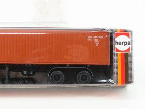 HO Scale Herpa Black Tractor & Trailer w/ Triton Container