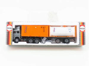 HO Scale Herpa 816220 Gray Tract Trailer w/ 2 Containers