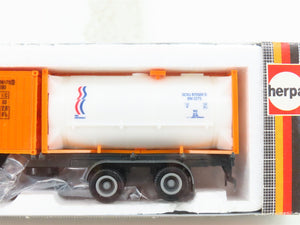 HO Scale Herpa 816220 Gray Tract Trailer w/ 2 Containers