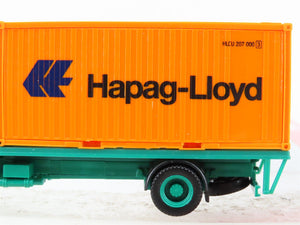 HO Scale Herpa 811544 Hapag-Lloyd Truck & Trailer w/ 2 Containers