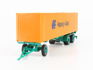 HO Scale Herpa 811544 Hapag-Lloyd Truck & Trailer w/ 2 Containers
