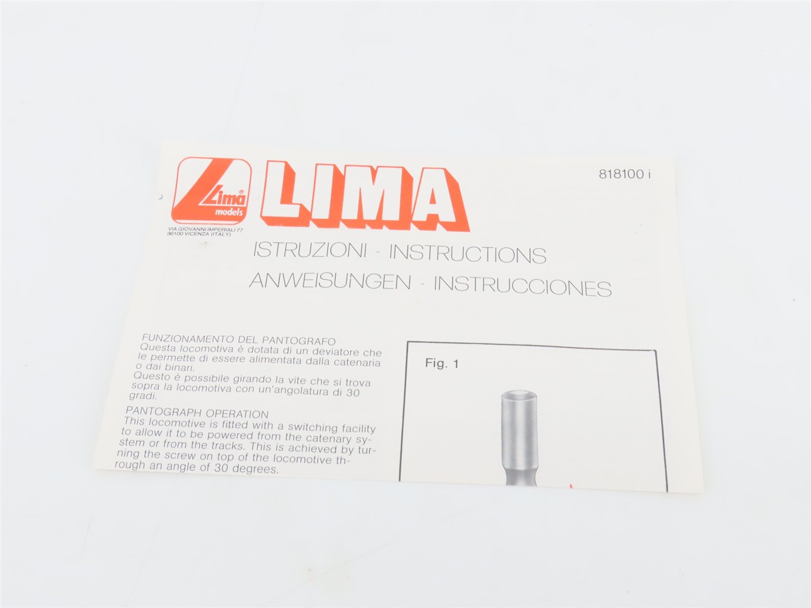 HO Scale Lima 8023LGP Belgian National Electric Locomotive #2735