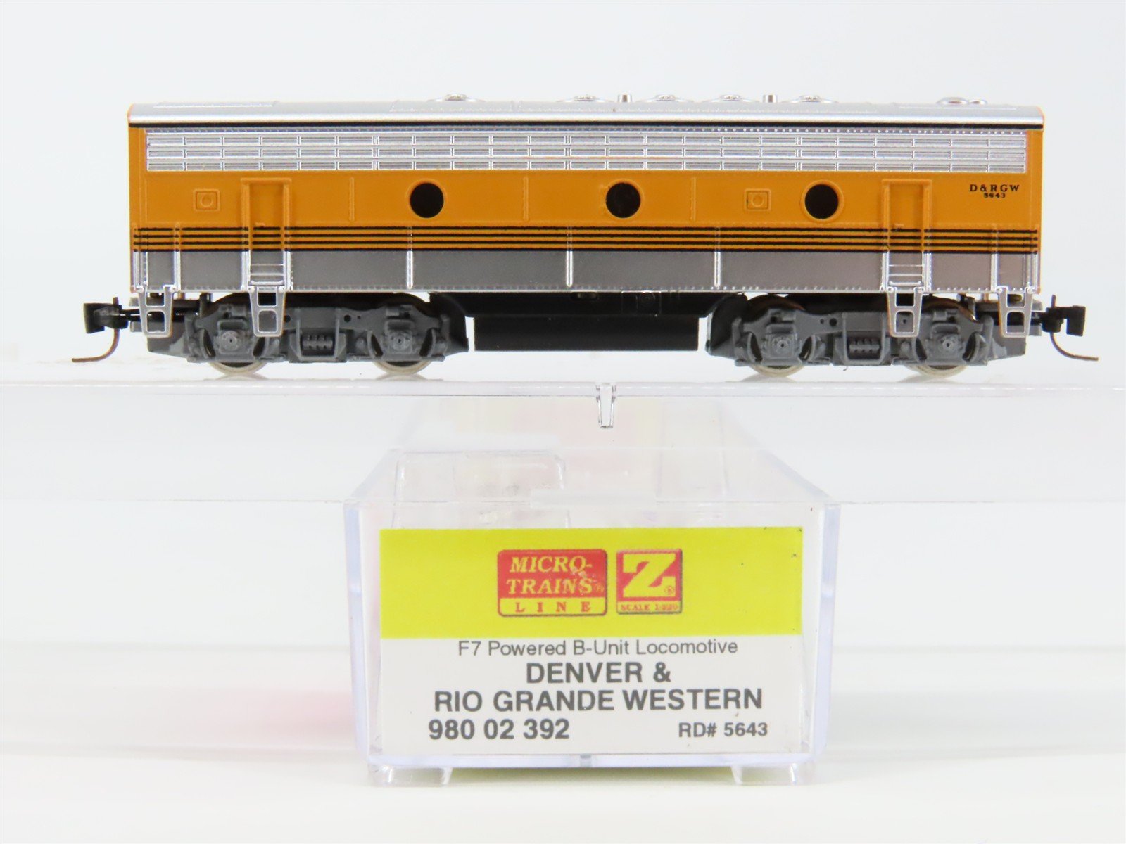 Z Scale Micro-Trains MTL 98002392 DRGW Rio Grande F7B Diesel Locomotive #5643