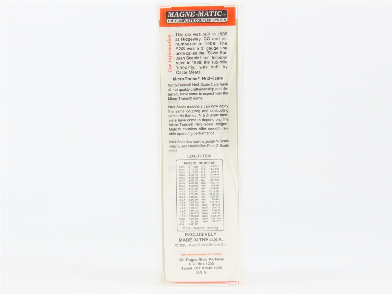 Nn3 Scale Micro-Trains MTL 15501 RGS Rio Grande Southern Railroad Caboose #0404
