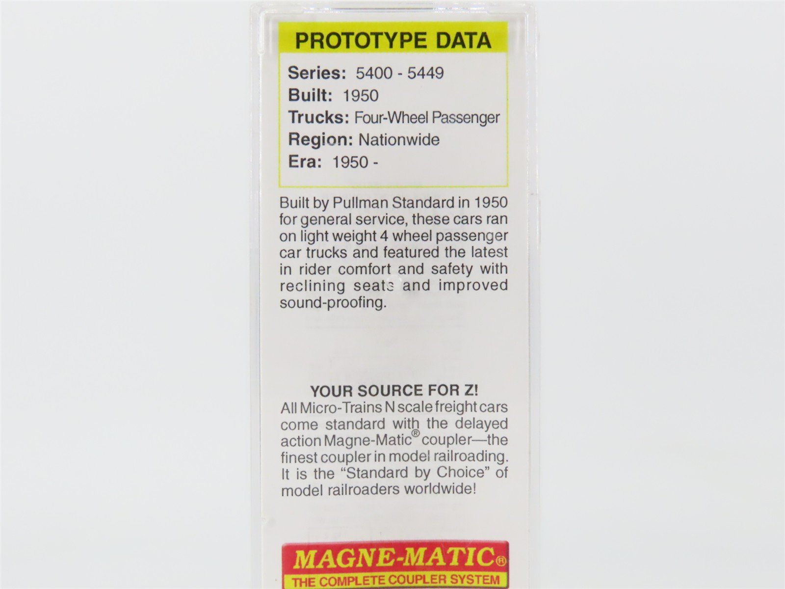 Z Scale Micro-Trains MTL 55251010 UP Union Pacific Coach Passenger Car #5422