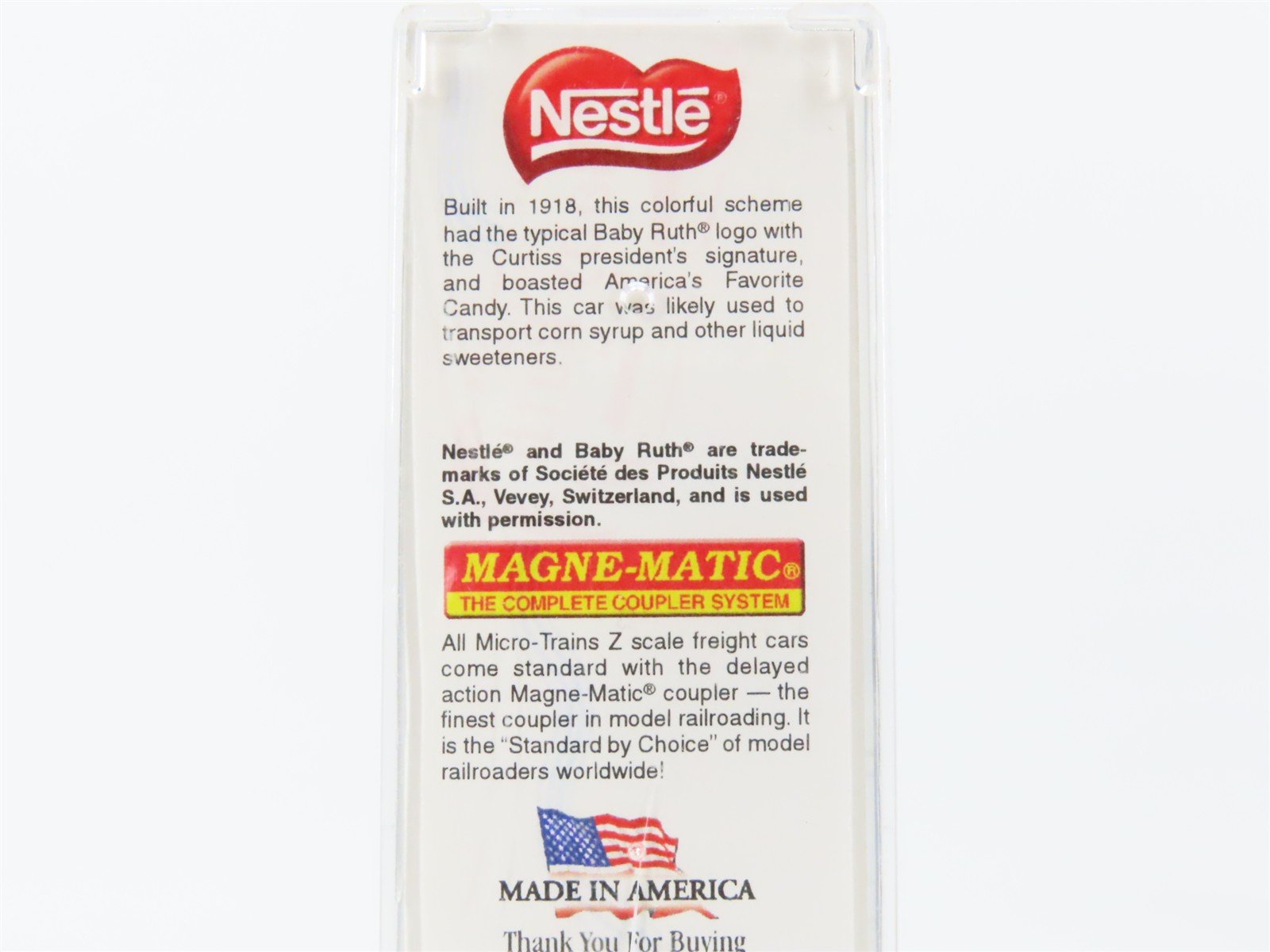 Z Scale Micro-Trains MTL 53000380 NATX Nestle Baby Ruth 39' Tank Car #375