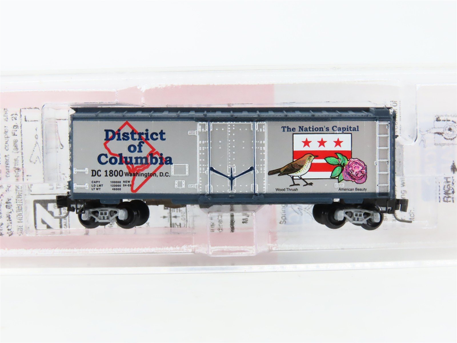 Z Scale Micro-Trains MTL NSC 08-01 DC District of Columbia 40' Box Car #1800