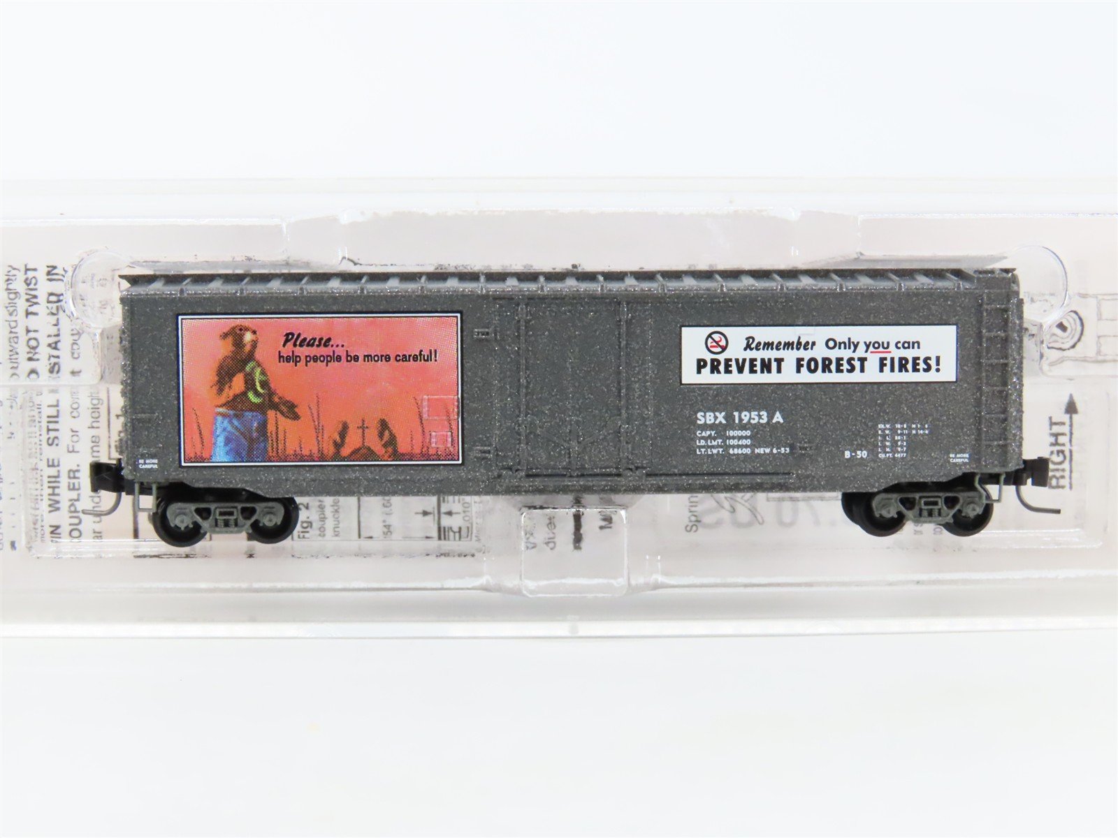 Z Scale Micro-Trains MTL 50700310 SBX Smokey Bear 50' Plug Door Box Car #1953A