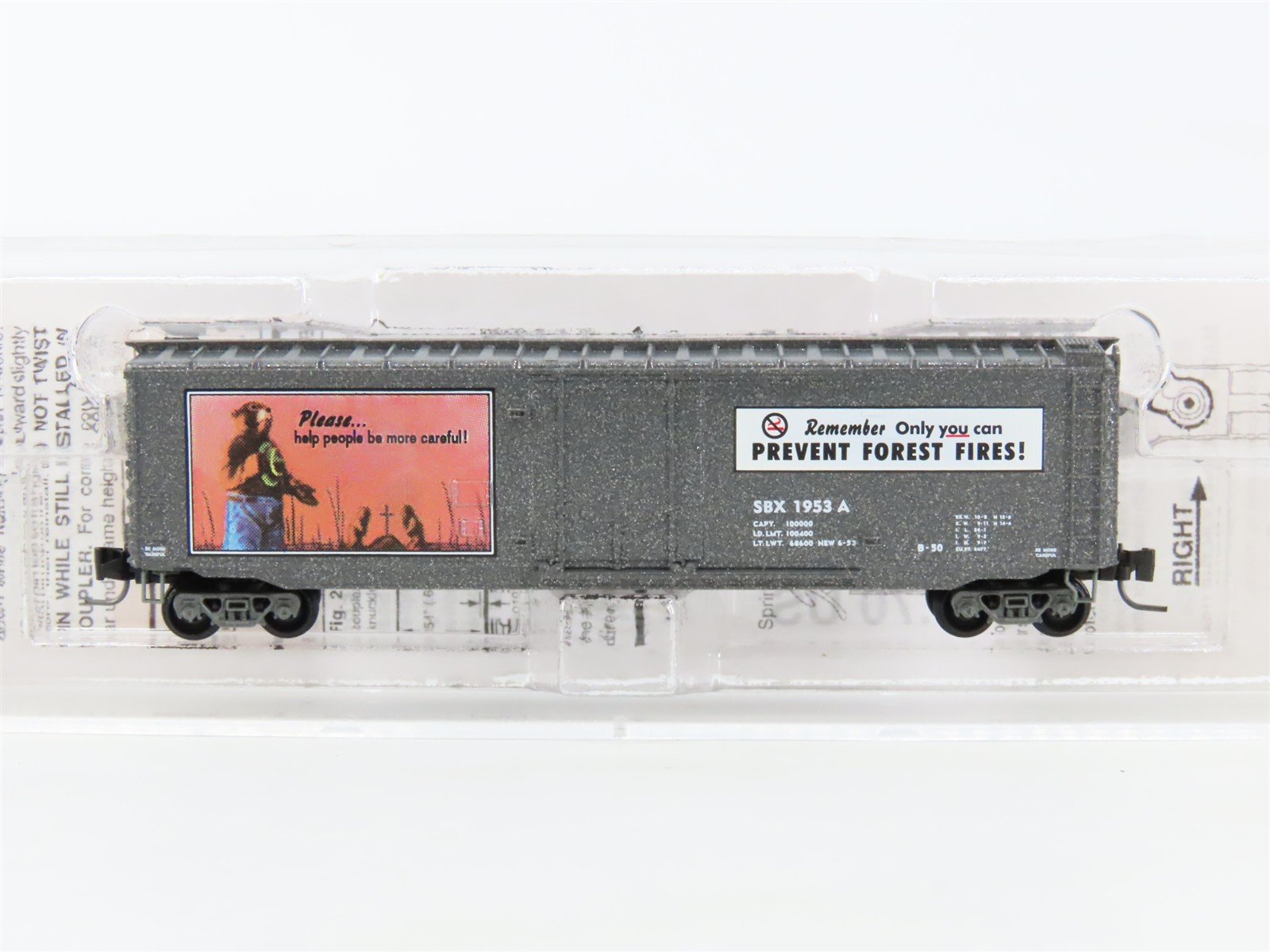 Z Scale Micro-Trains MTL 50700310 SBX Smokey Bear 50' Plug Door Box Car #1953A