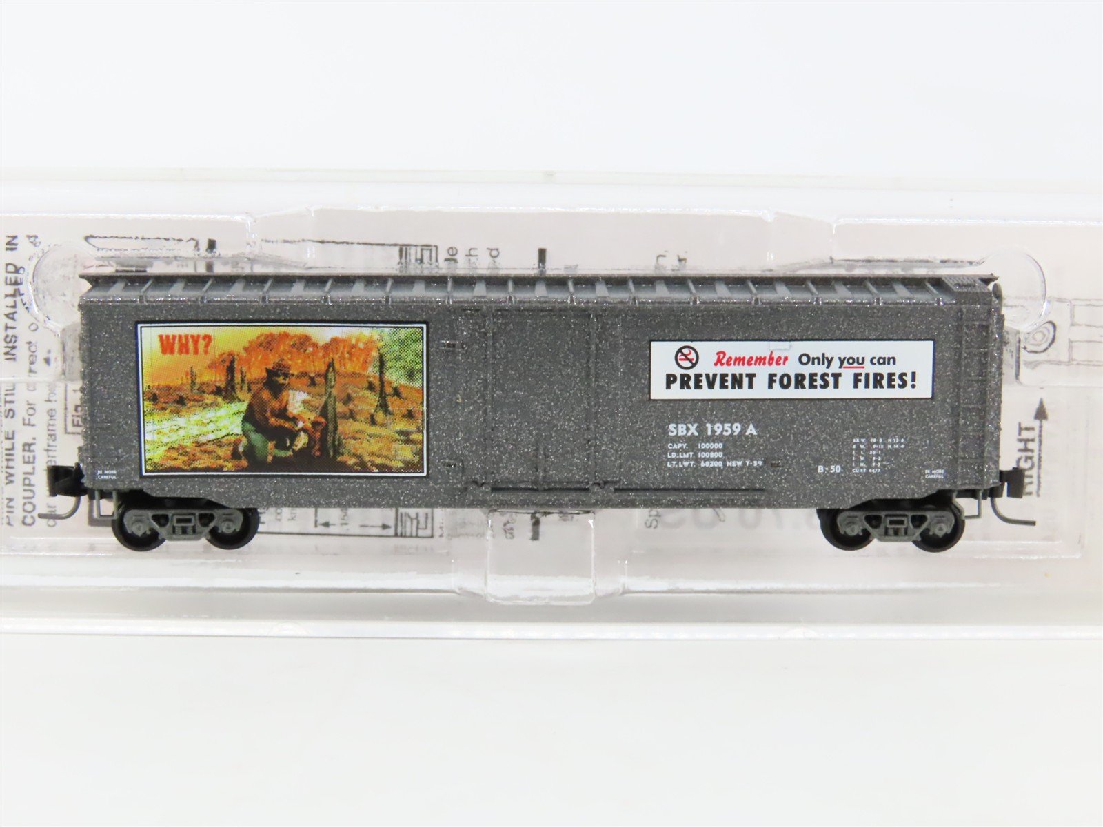 Z Scale Micro-Trains MTL 50700320 SBX Smokey Bear 50' Plug Door Box Car #1959A
