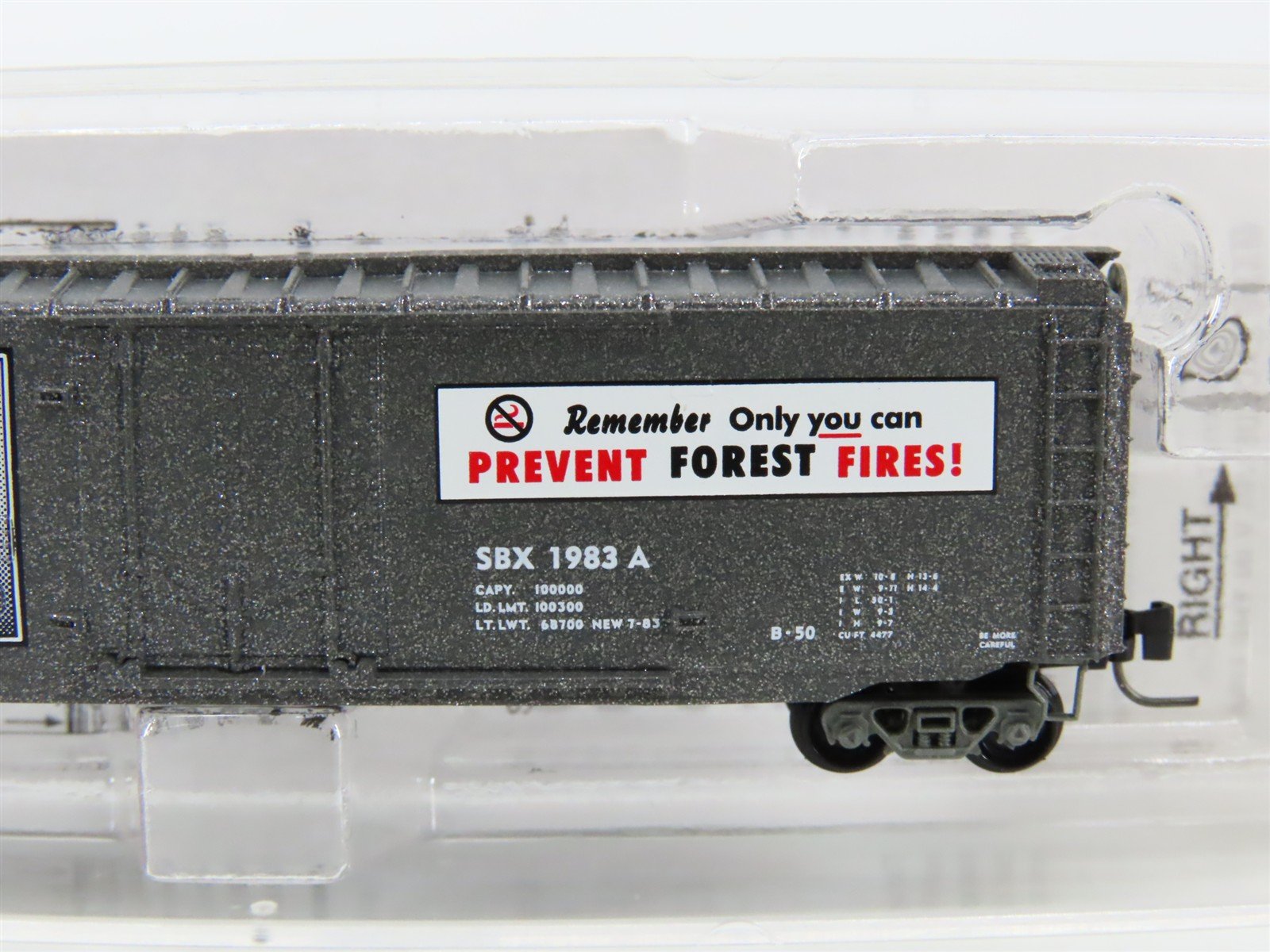 Z Scale Micro-Trains MTL 50700350 SBX Smokey Bear 50' Plug Door Box Car #1983A