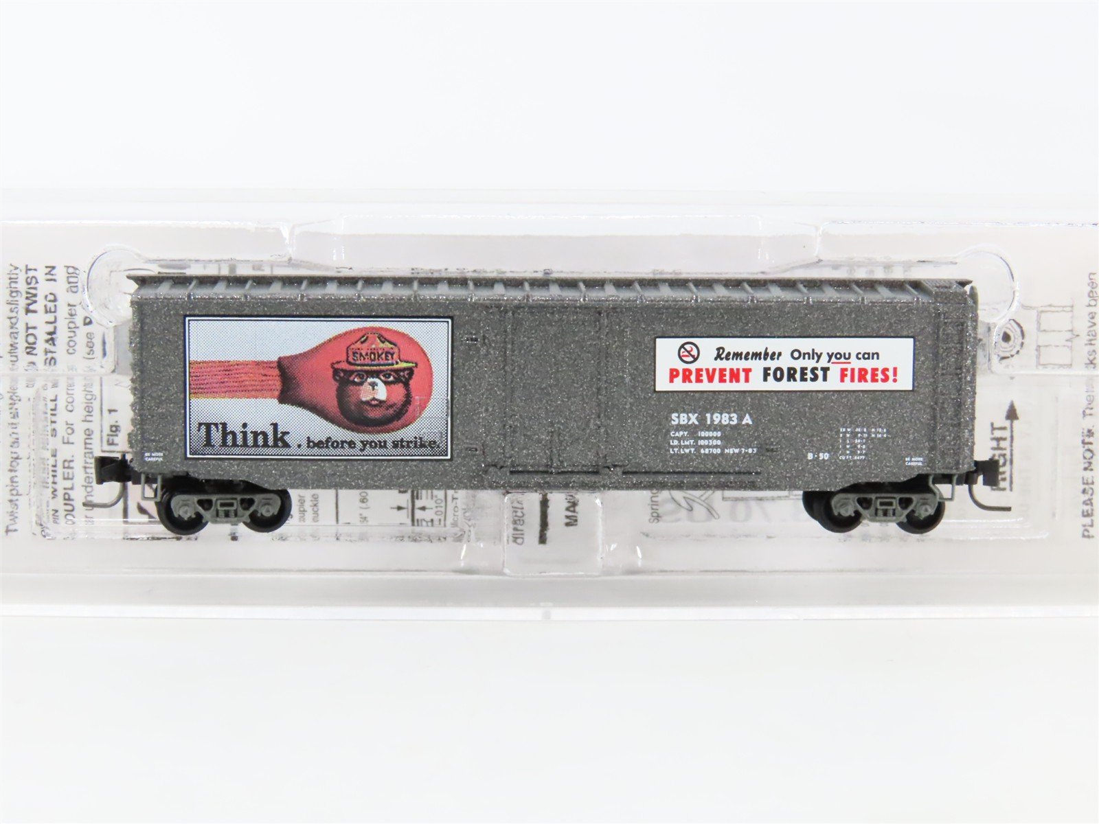 Z Scale Micro-Trains MTL 5070350 SBX Smokey Bear 50' Plug Door Box Car #1983A