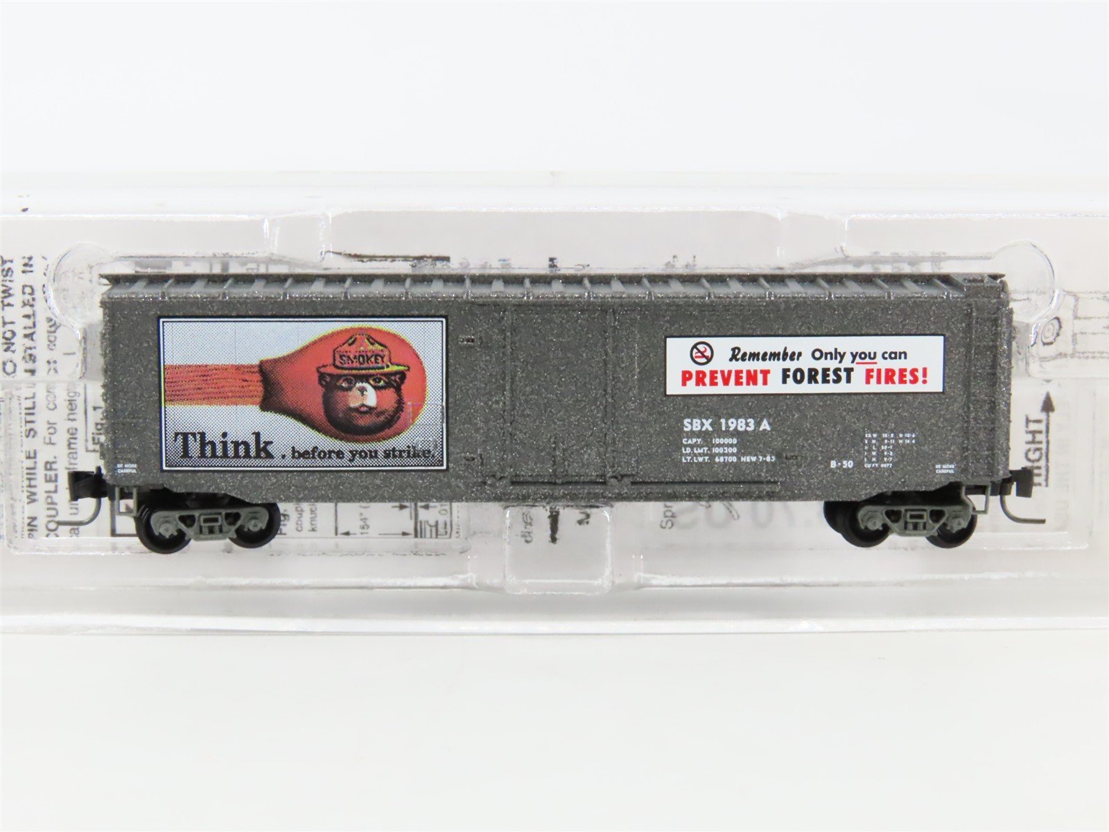 Z Scale Micro-Trains MTL 50700350 SBX Smokey Bear 50' Plug Door Box Car #1983A