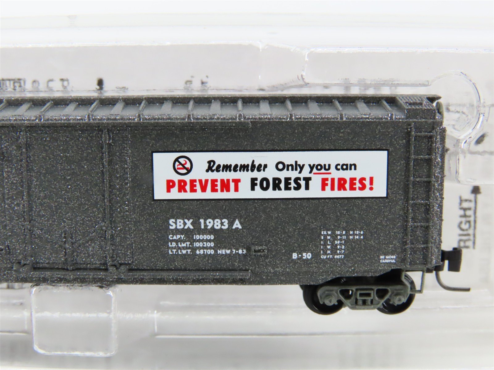 Z Scale Micro-Trains MTL 50700350 SBX Smokey Bear 50' Plug Door Box Car #1983A