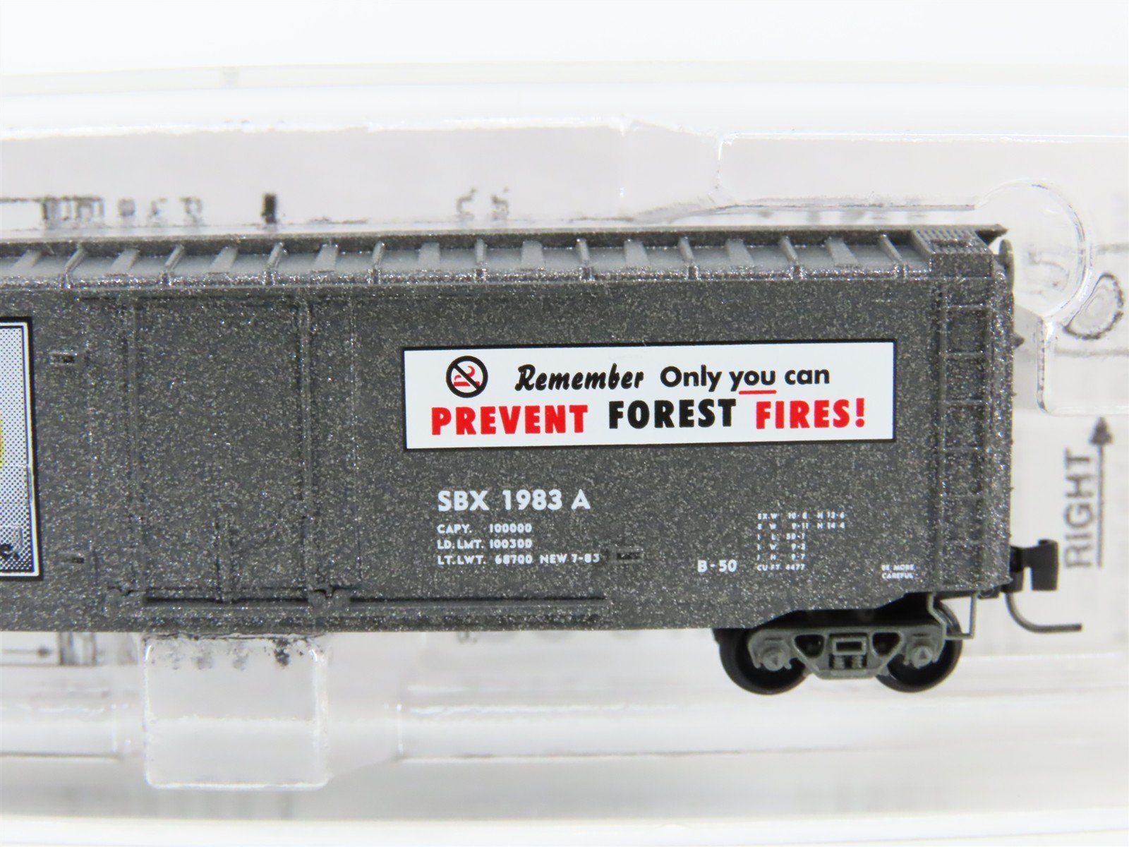 Z Scale Micro-Trains MTL 50700350 SBX Smokey Bear 50' Plug Door Box Car #1983A