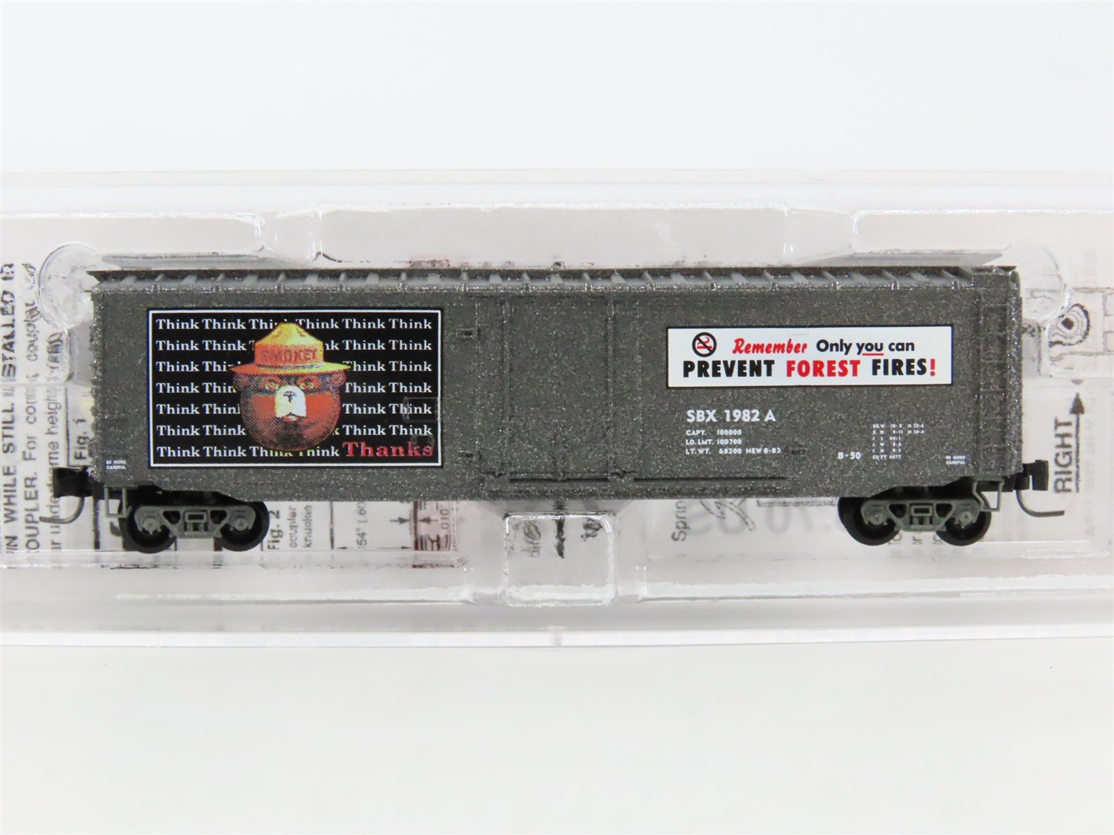 Z Scale Micro-Trains MTL 50700360 SBX Smokey Bear 50' Plug Door Box Car #1982A