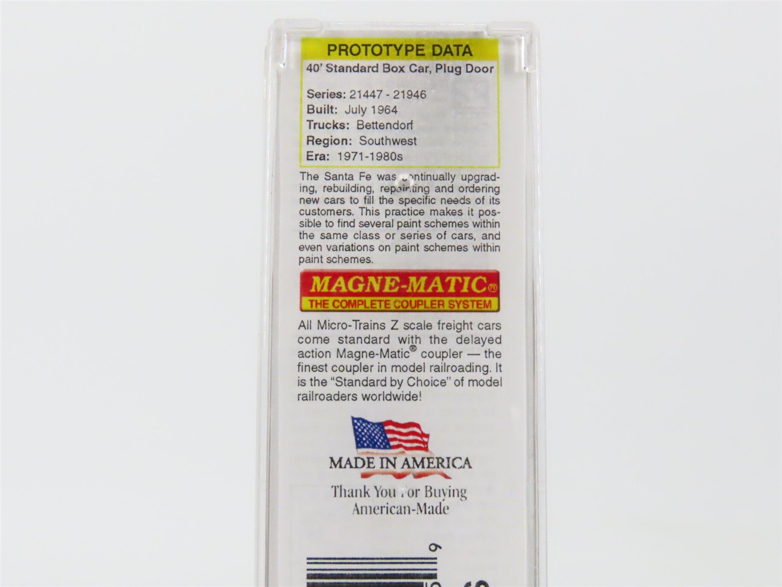 Z Scale Micro-Trains MTL 50244060 ATSF Santa Fe 40' Box Car #21894 w/ Graffiti