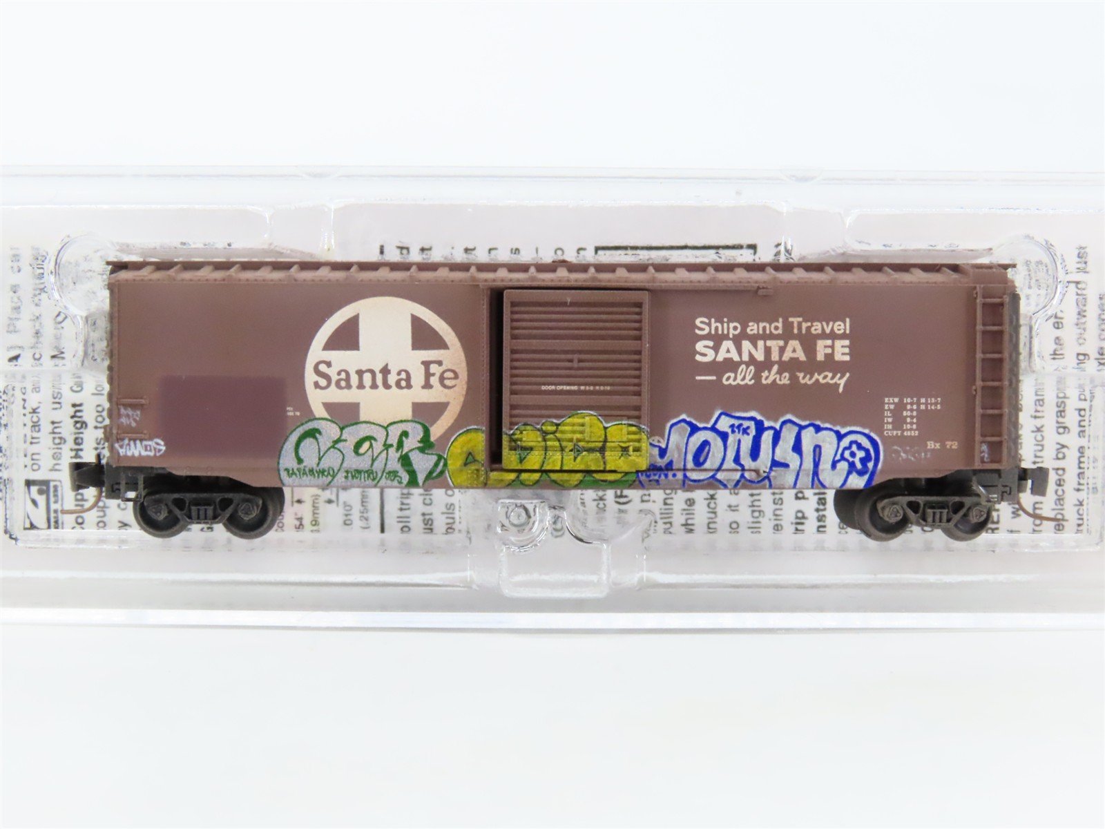 Z Scale Micro-Trains MTL 50544310 ATSF Santa Fe Railroad 50' Box Car w/ Graffiti