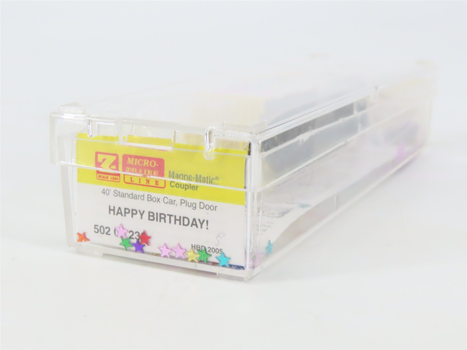 Z Scale Micro-Trains MTL 50200230 HBD Happy Birthday 40' Plug Door Box Car #2005