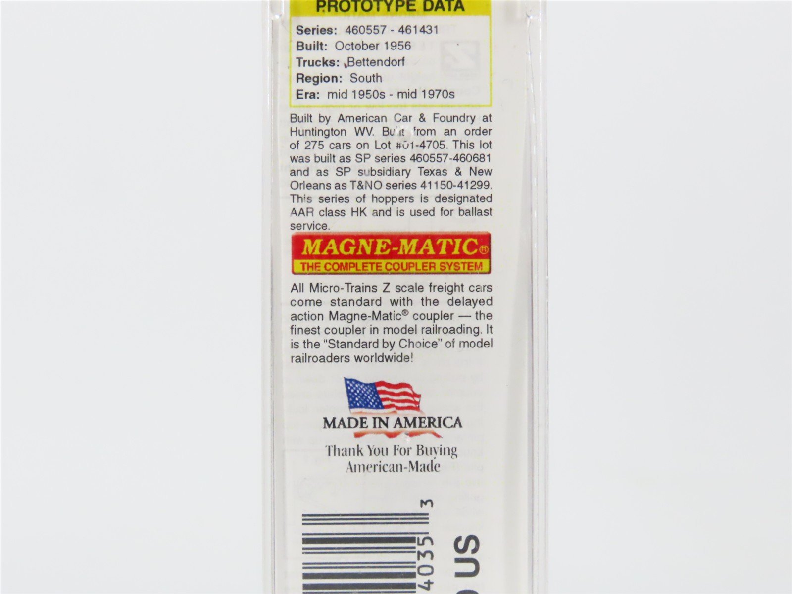 Z Scale Micro-Trains MTL 53400021 SP Southern Pacific 2-Bay Hopper #460600