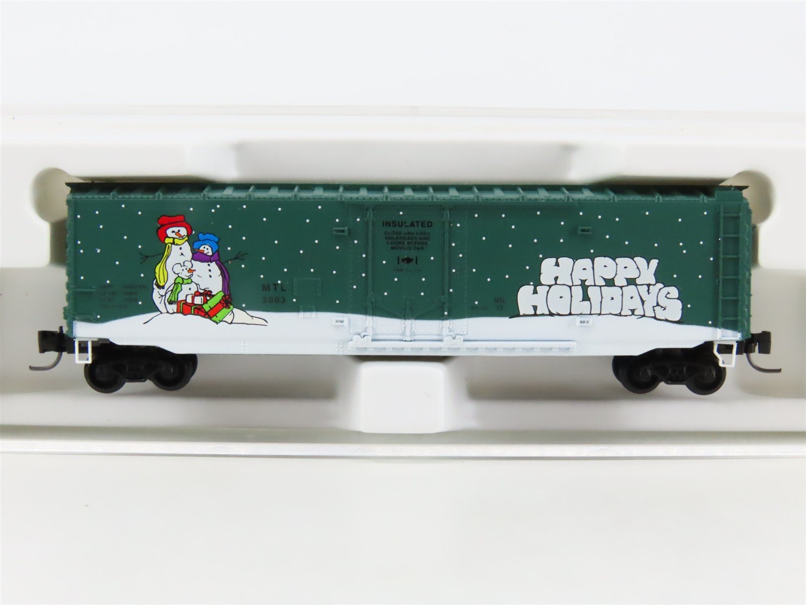 Z Scale Micro-Trains MTL 13625-2 Happy Holidays 50' Plug Door Box Car #2003