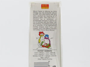 Z Scale Micro-Trains MTL 13625-2 Happy Holidays 50' Plug Door Box Car #2003