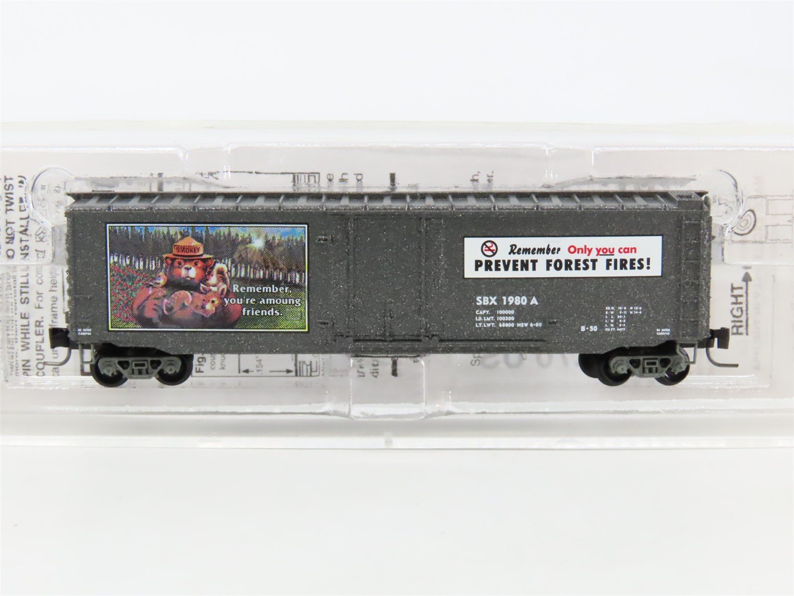 Z Scale Micro-Trains MTL 50700340 SBX Smokey Bear 50' Plug Door Box Car #1980A