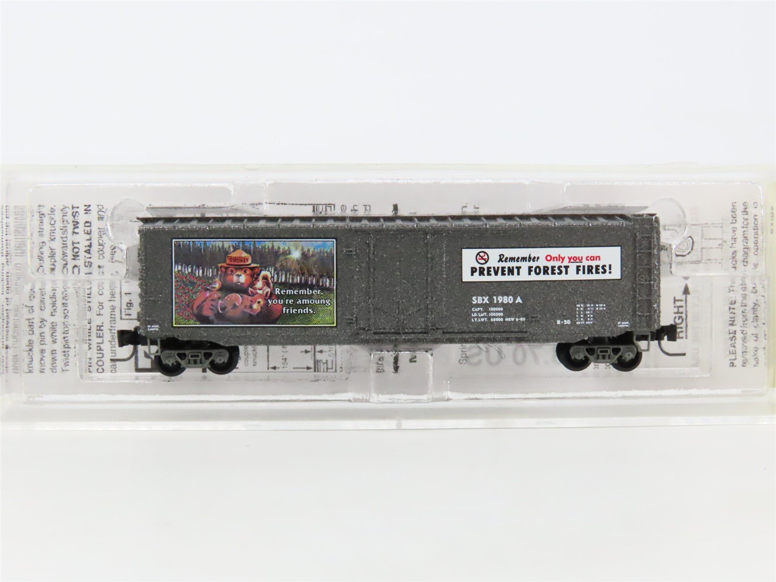 Z Scale Micro-Trains MTL 50700340 SBX Smokey Bear 50' Plug Door Box Car #1980A