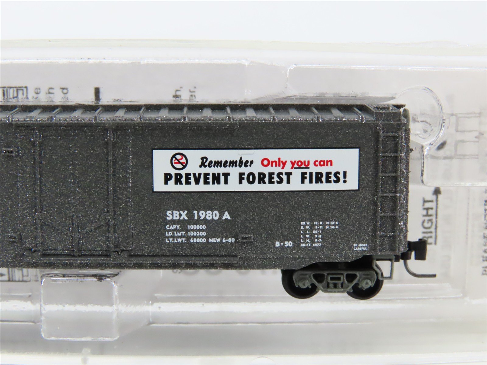 Z Scale Micro-Trains MTL 50700340 SBX Smokey Bear 50' Plug Door Box Car #1980A