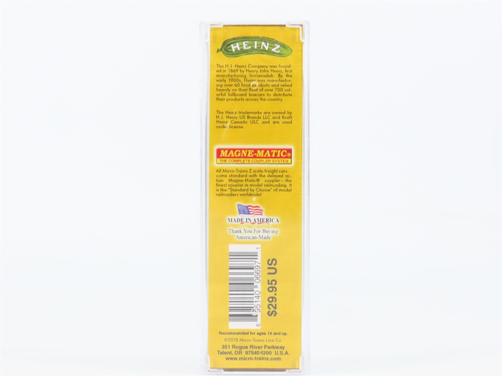 Z Micro-Trains MTL 51800630 HJHC Heinz Prepared Mustard 40' Wood Reefer #486
