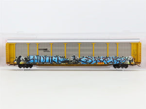 N Micro-Trains MTL 11144400 NS 89' Tri-Level Closed Autorack w/ Graffiti #995868