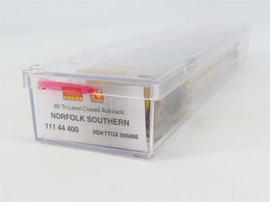 N Micro-Trains MTL 11144400 NS 89' Tri-Level Closed Autorack w/ Graffiti #995868
