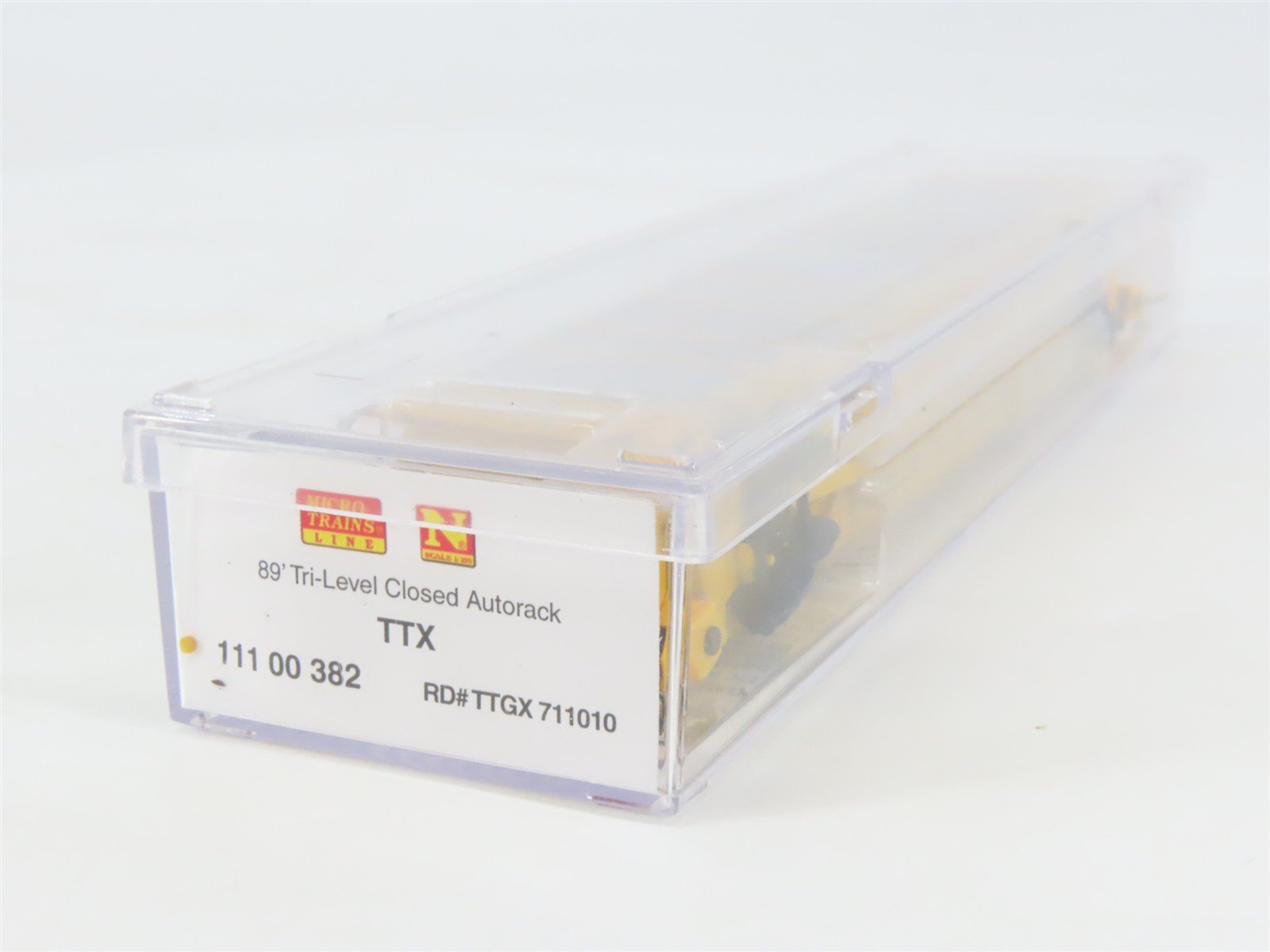 N Scale Micro-Trains MTL 11100382 TTGX TTX 89' Tri-Level Closed Autorack #711010