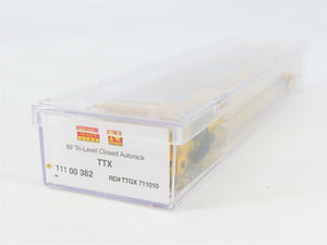 N Scale Micro-Trains MTL 11100382 TTGX TTX 89' Tri-Level Closed Autorack #711010