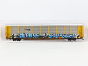 N Micro-Trains MTL 11144400 NS 89' Tri-Level Closed Autorack w/ Graffiti #995868