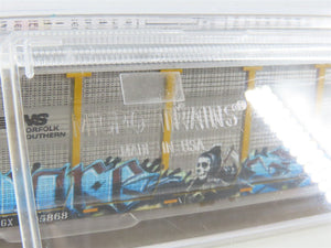 N Micro-Trains MTL 11144400 NS 89' Tri-Level Closed Autorack w/ Graffiti #995868
