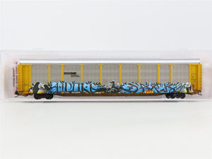 N Micro-Trains MTL 11144400 NS 89' Tri-Level Closed Autorack w/ Graffiti #995868