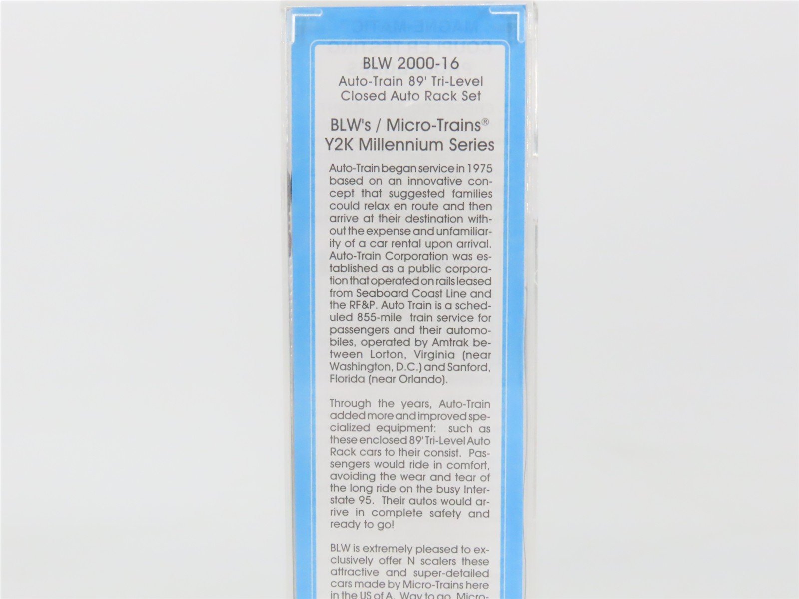 N Micro-Trains MTL BLW 2000-16 AMTK Amtrak Auto-Train 89' Tri-Level Autorack