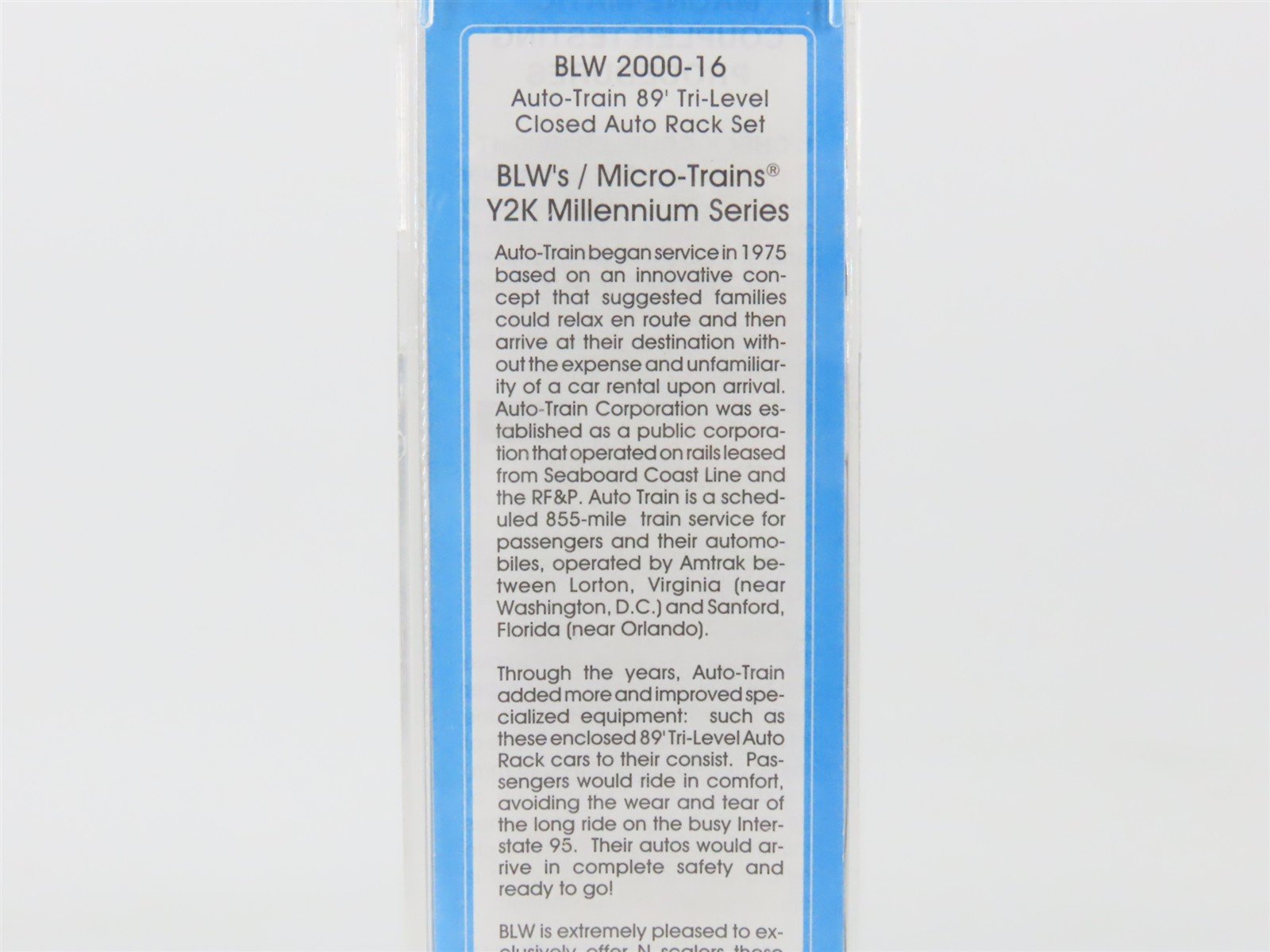 N Micro-Trains MTL BLW 2000-16 AMTK Amtrak Auto-Train 89' Tri-Level Autorack