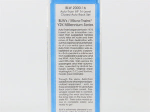 N Micro-Trains MTL BLW 2000-16 AMTK Amtrak Auto-Train 89' Tri-Level Autorack