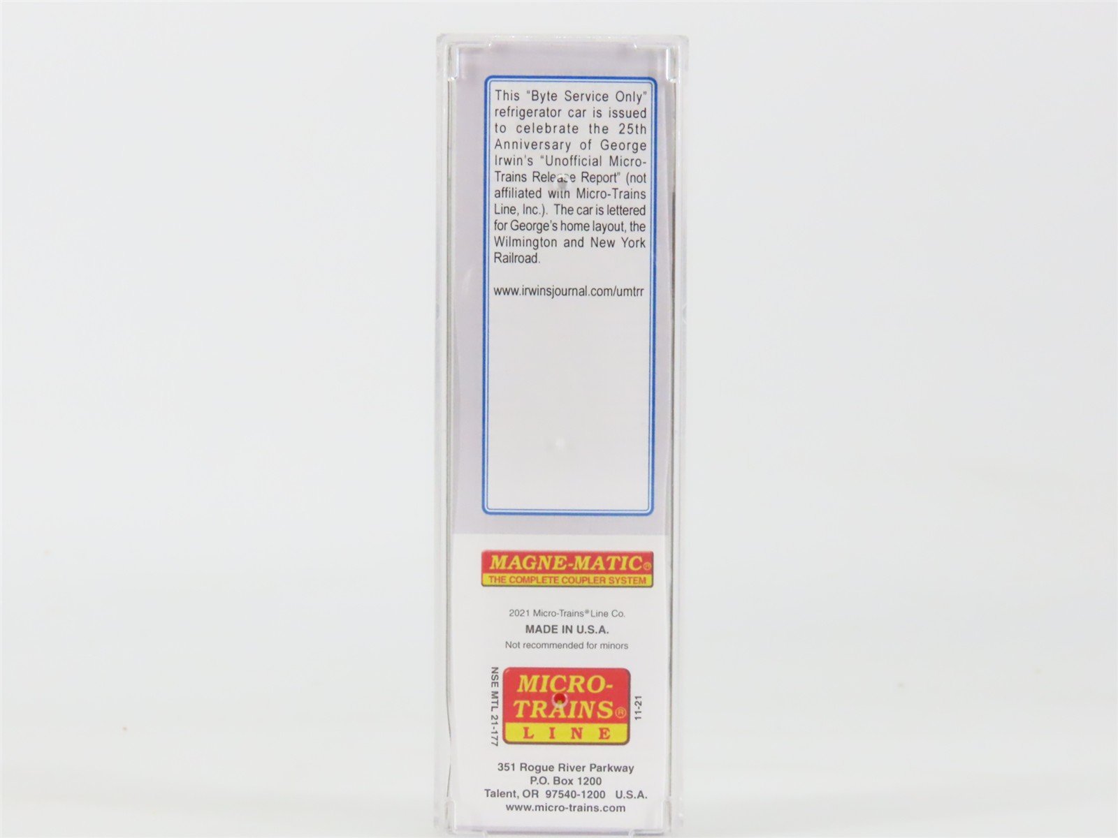N Micro-Trains MTL 04991049 NSE 21-177 W&NY UMTRR Byte Service Only Reefer #2021
