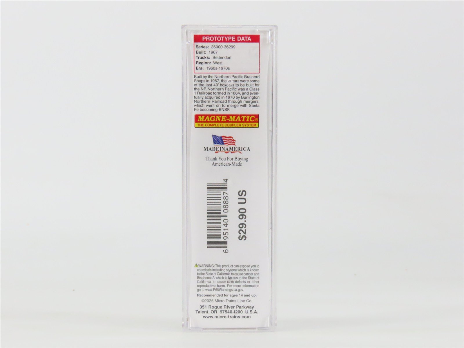 N Scale Micro-Trains MTL 02400600 NP Northern Pacific 40' Box Car #36297