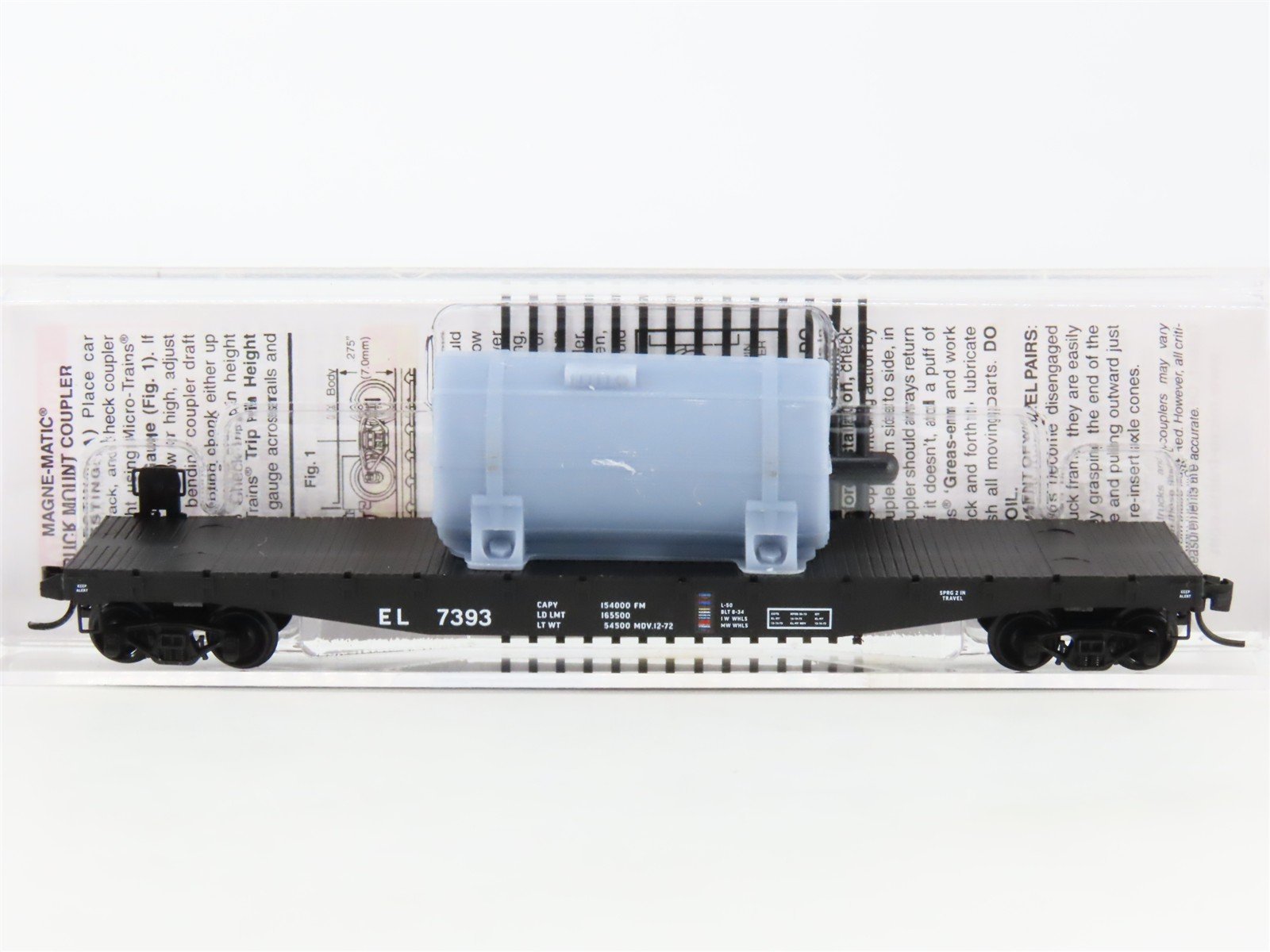 N Scale Micro-Trains MTL 04500540 EL Erie Lackawanna 50' Flat Car #7393 w/ Load