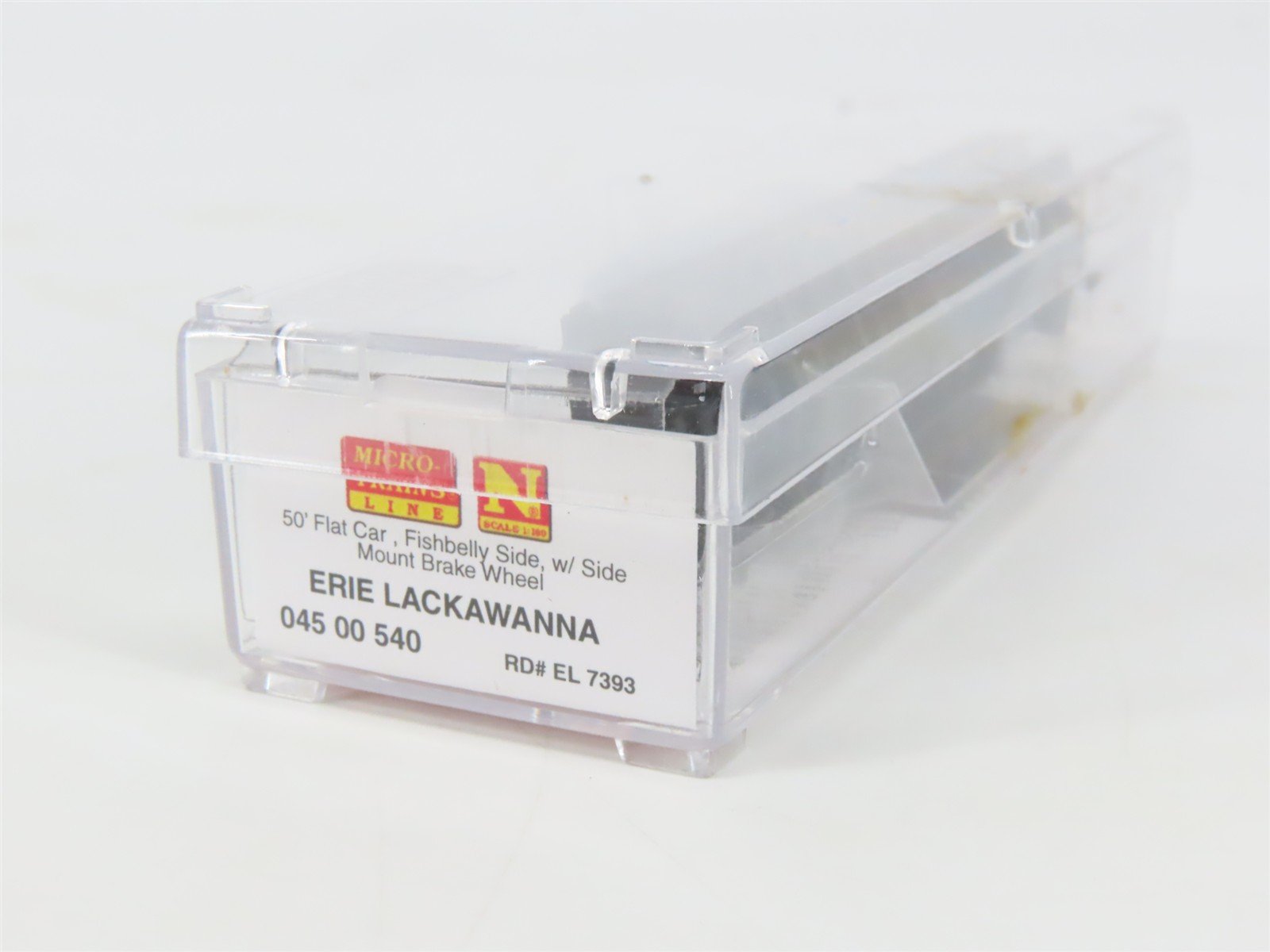 N Scale Micro-Trains MTL 04500540 EL Erie Lackawanna 50' Flat Car #7393 w/ Load