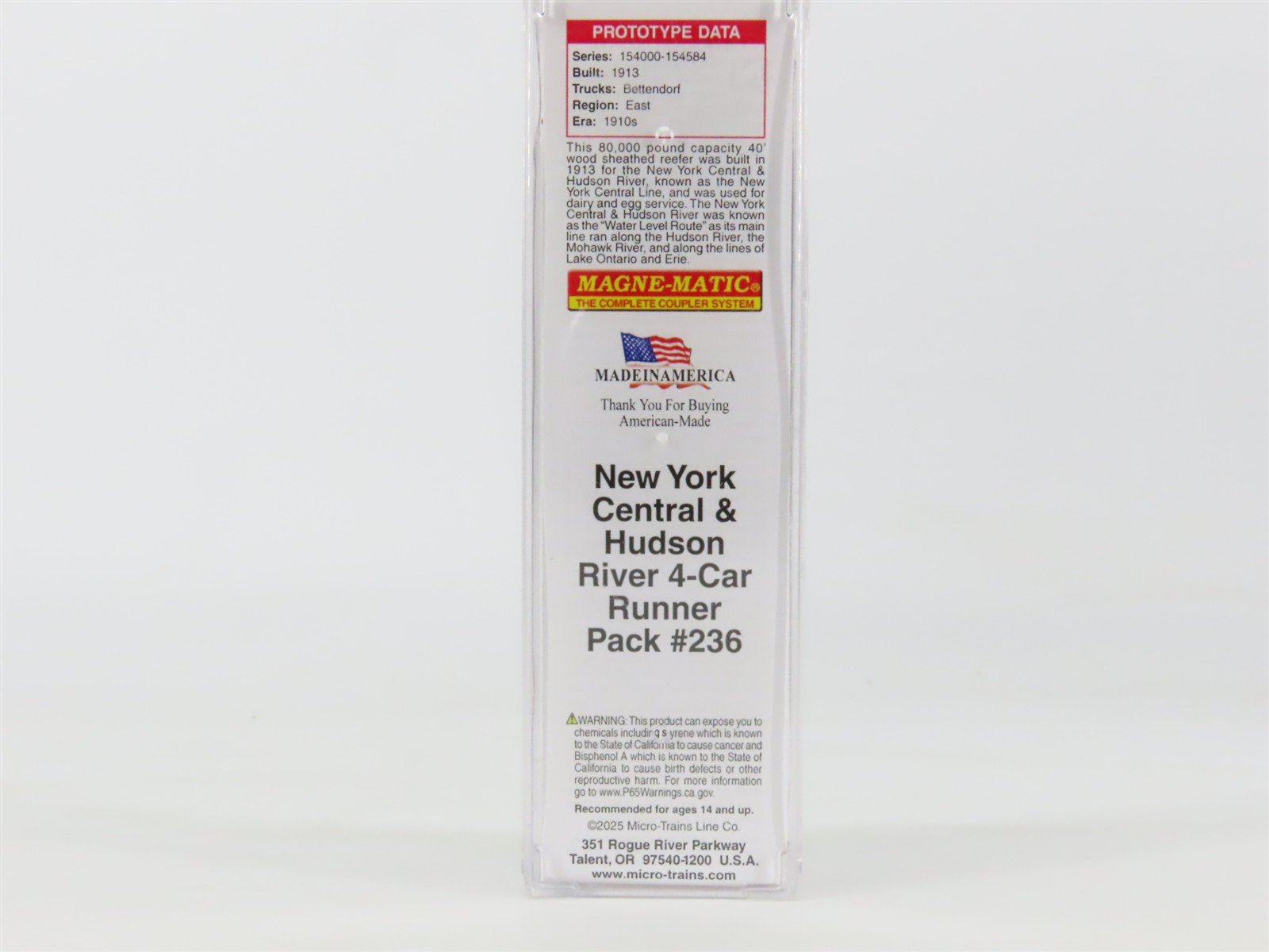 N Micro-Trains MTL 04951026 NYC&HR New York Central Lines 40' Reefer #154005