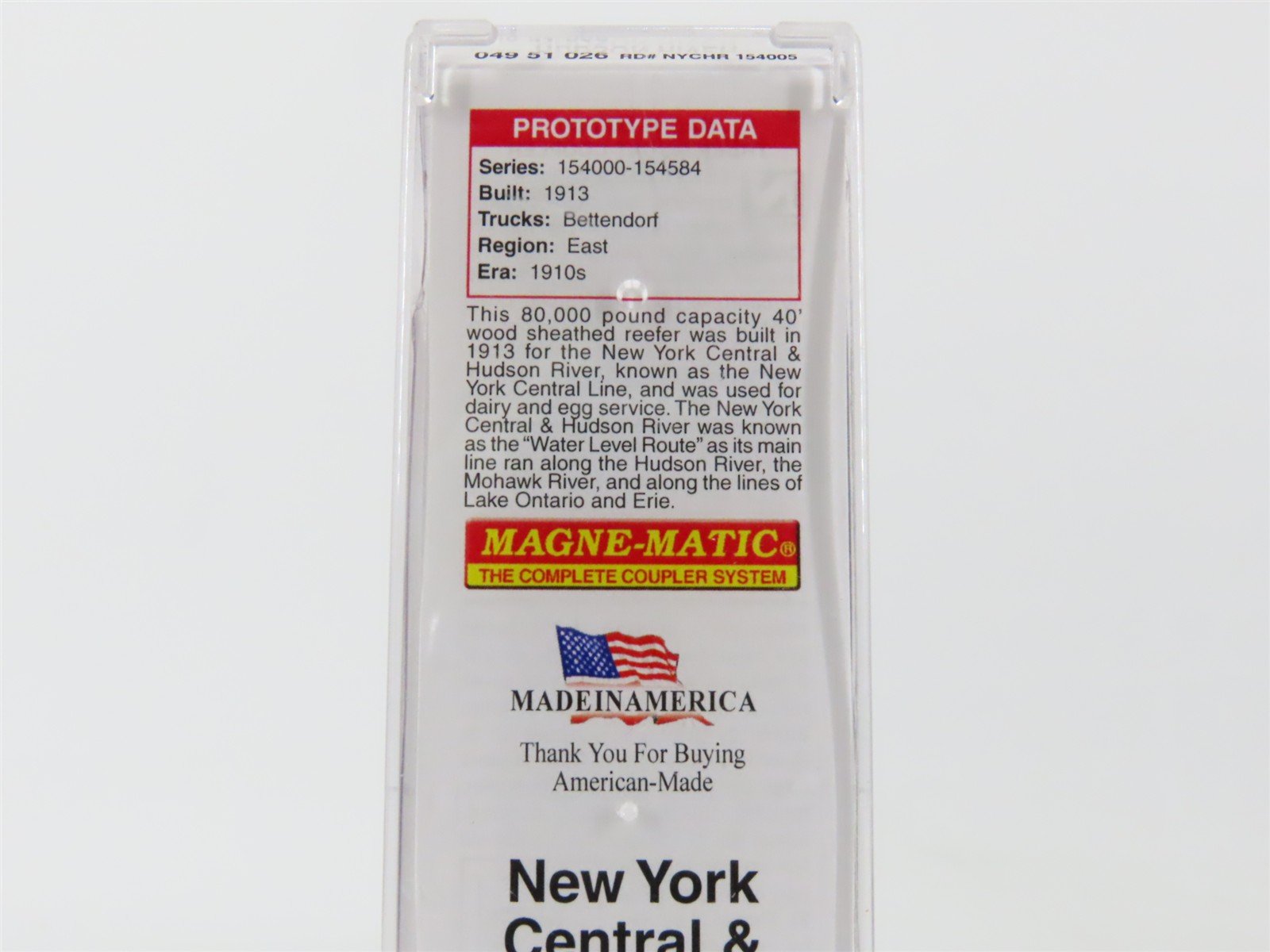 N Micro-Trains MTL 04951026 NYC&HR New York Central Lines 40' Reefer #154005