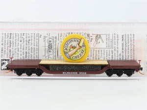 N Scale Micro-Trains MTL NSE 13-52 MILW Flat Car w/ Wisconsin Cheese Wheel