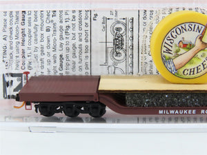 N Scale Micro-Trains MTL NSE 13-52 MILW Flat Car w/ Wisconsin Cheese Wheel